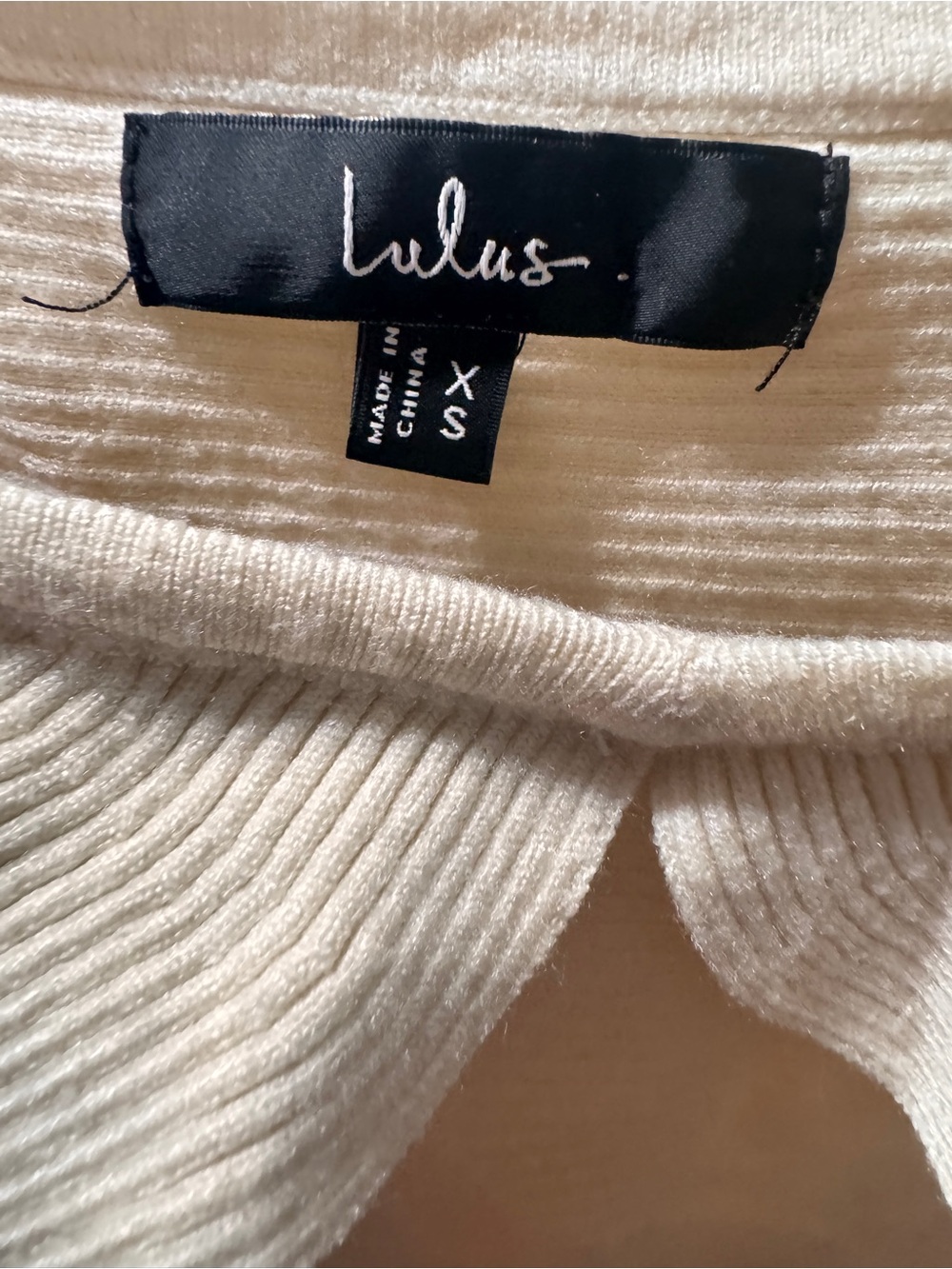 Lulu's Cream Ruffle Off-the-Shoulder Ribbed Camisole - Picture 3 of 3